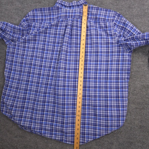 Ralph Lauren Oxford Shirt Mens 3XB Blue Plaid Flesh Pony Button Down Preppy - Picture 5 of 7